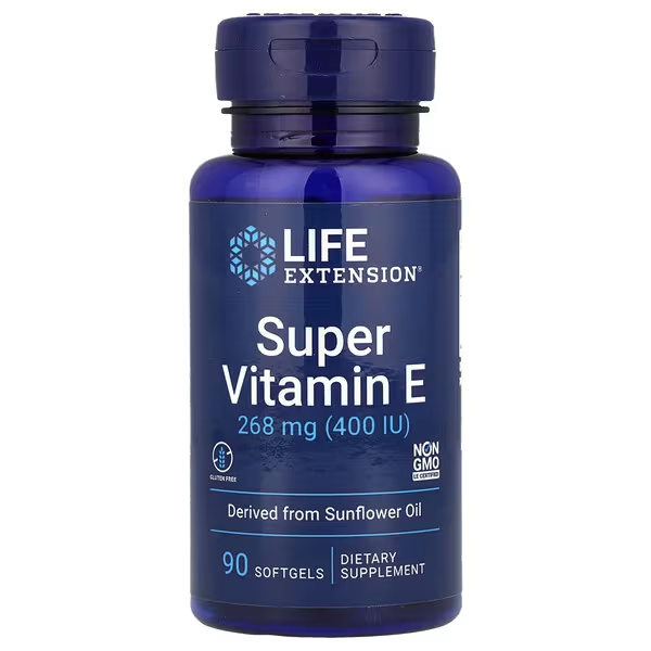 Super Vitamina E 268 mg (400 UI) (90 softgels), Life Extension