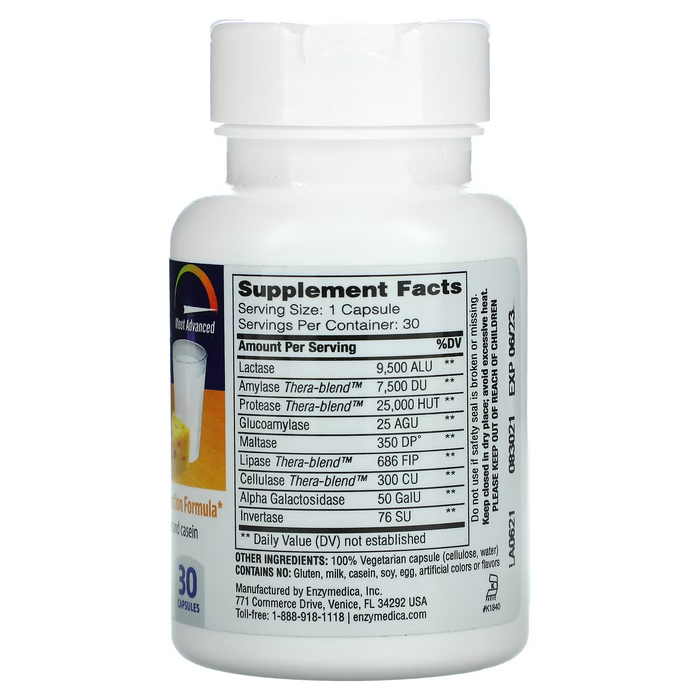 Lacto™ Enzimas para Tolerancia a Lacteos (30 caps), Enzymedica