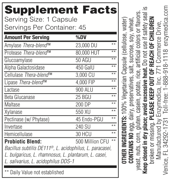 Digest Gold™ + Probióticos, Apoyo Digestivo (45 caps),  Enzymedica