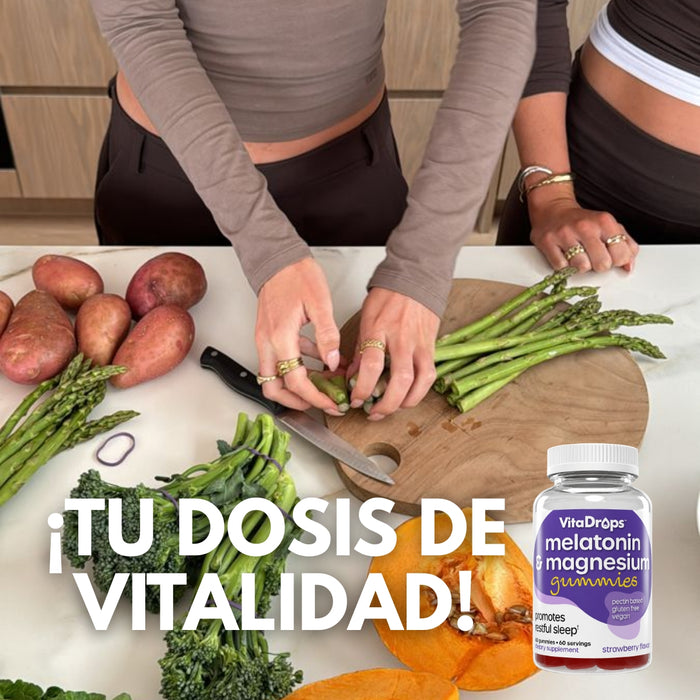 Melatonina y Magnesio Sabor Fresa VitaDrops™ (60 gomitas), Windmill