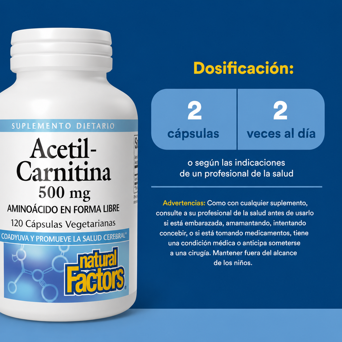 L-Carnitina 500 mg (60 vcap), Natural Factors