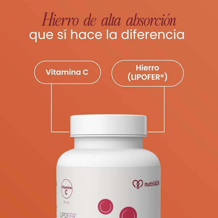 Hierro 450 mg, Iron Plus (120 caps), NutriADN