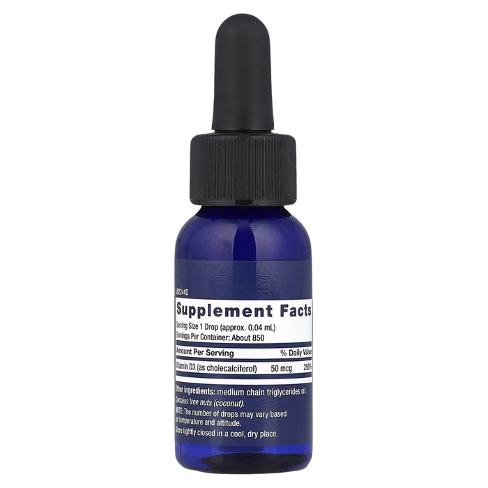 Vitamina D3 50 mcg (2000 IU), Líquida 29.5 ml (1 oz), Life Extension