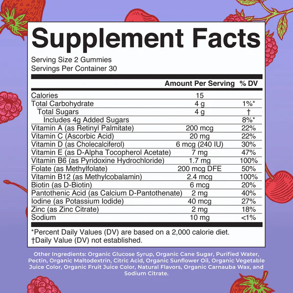 Organic Children's Multivitamin Gummies 60 Gummies Mary Ruth