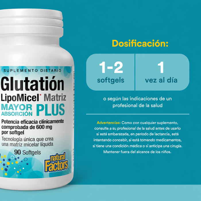 Matriz de Lipomicel de Glutation 300 mg (90 softgels), Natural Factors