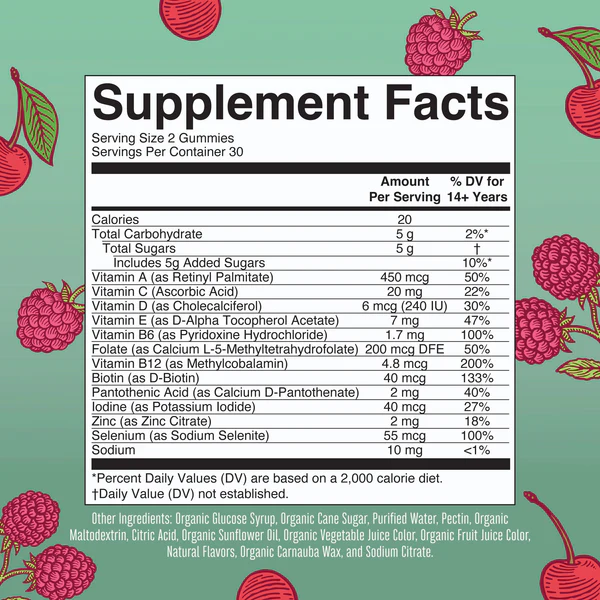 Women's Organic Multivitamin Gummies 60 Gummies Mary Ruth