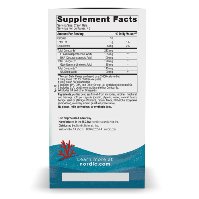 Omega 3-6-9 para Niños, Complete Omega Junior (90 mini softgels), Nordic Naturals
