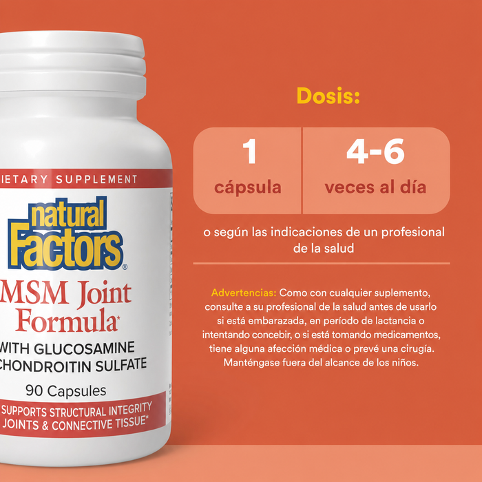 MSM Formula Conjunta 300 mg GLS, 300 mg MSM, 240 mg Condroitina (90 caps), Natural Factors