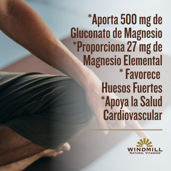 Gluconato de Magnesio 500 mg (90 tabs), Windmill