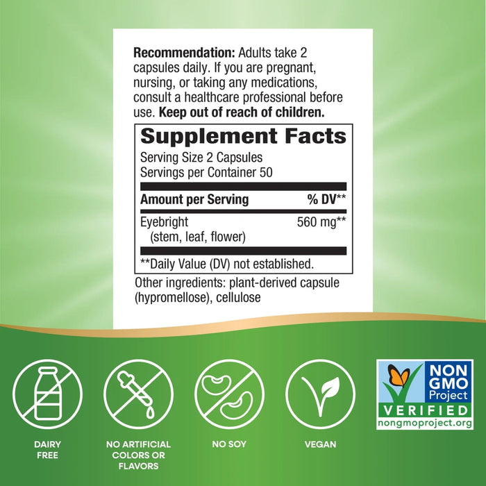 Salud Ocular, Eufrasia (100 veg caps), Nature's Way