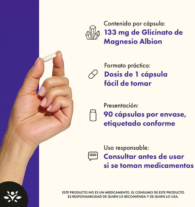 Glicinato de Magnesio de Albion 133 mg (90 caps), Swanson