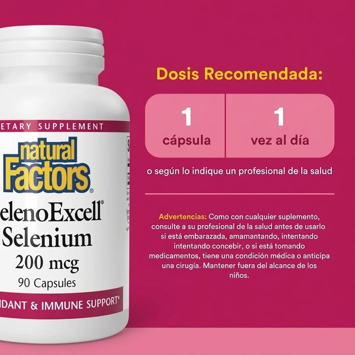 Selenio 200 mcg SelenoExcell® (90 caps), Natural Factors
