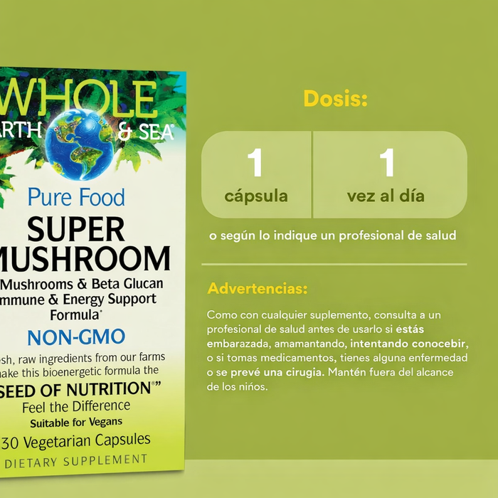 EX Whole Earth & Sea® Super Hongo (30 vcap), Natural Factors