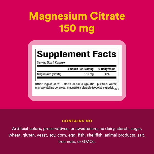 Citrato de Magnesio 150 mg (360 caps), Natural Factors