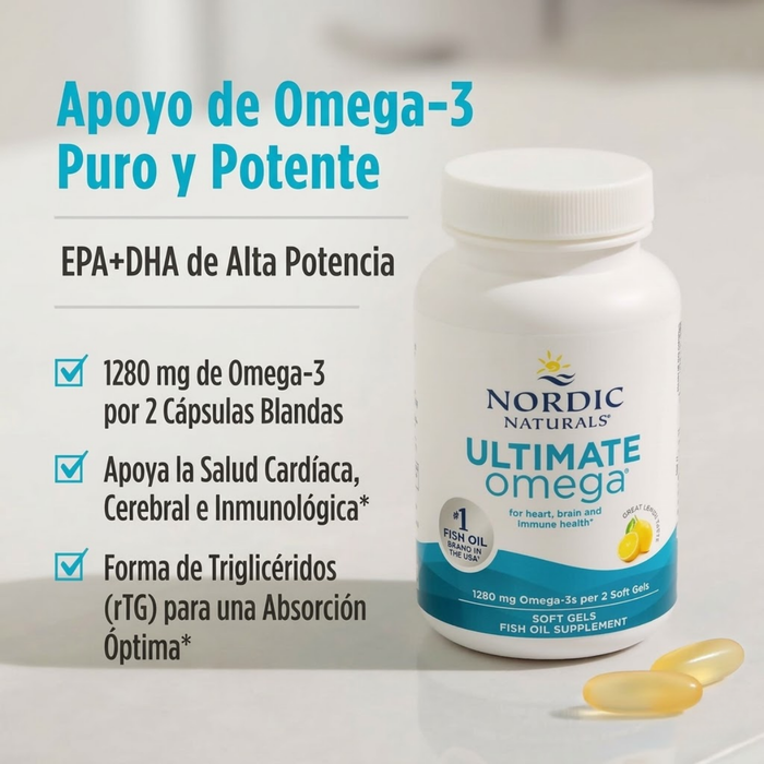 Ultimate Omega 650 EPA 450 DHA Sabor Limón (60 softgels), Nordic Naturals