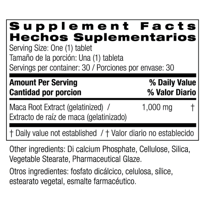 Maca Max Gelatinizada (30 tabs), Bio Nutrition