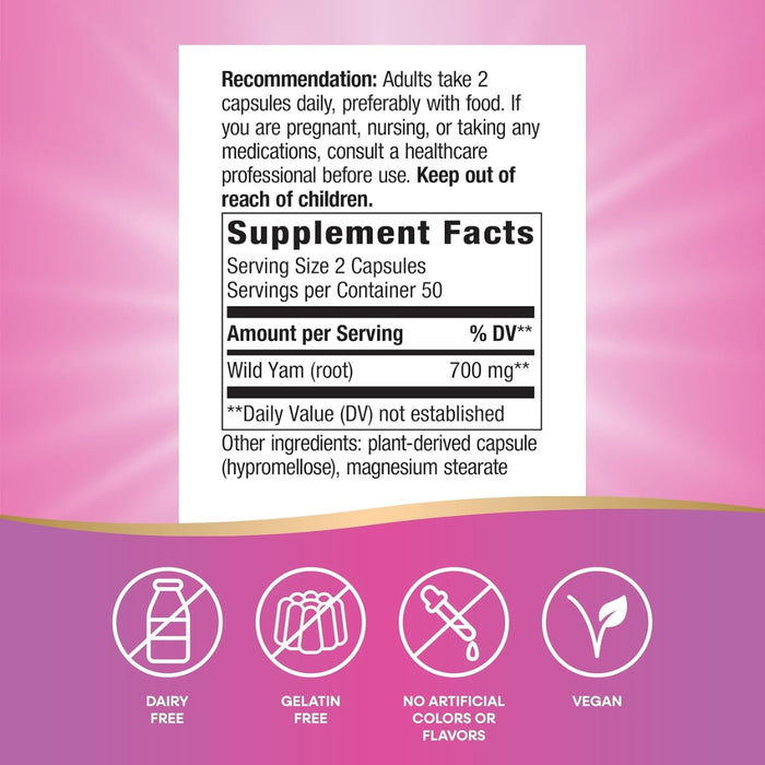 Wild Yam 850 mg (100 veg caps), Nature's Way
