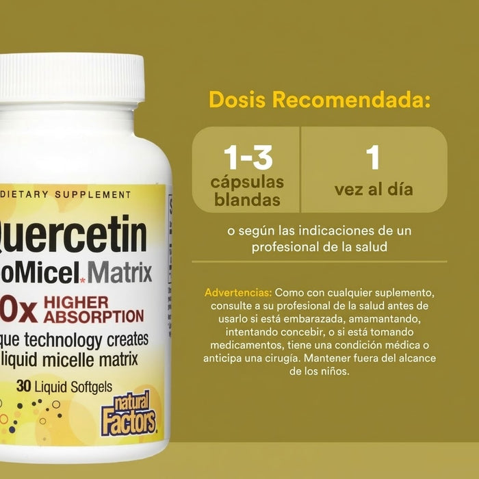 Quercetina LipoMicel Matrix 250 mg (30 softgels), Natural Factors