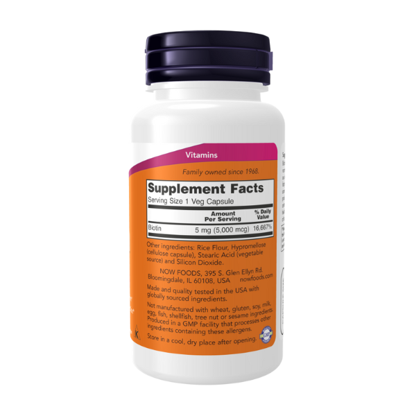 Biotin 5000 mcg (60 Veg Caps) / Biotin 5,000 mcg