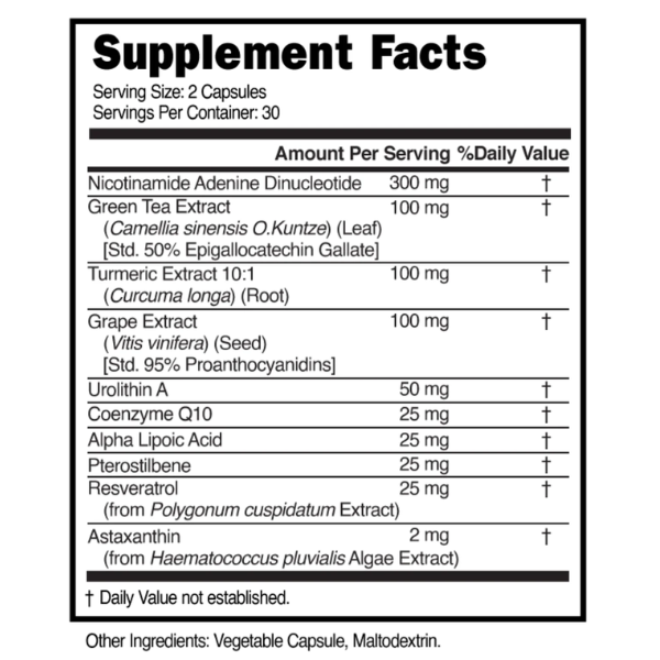 NAD+ con Resveratrol Premium 752 mg (60 caps), Humble