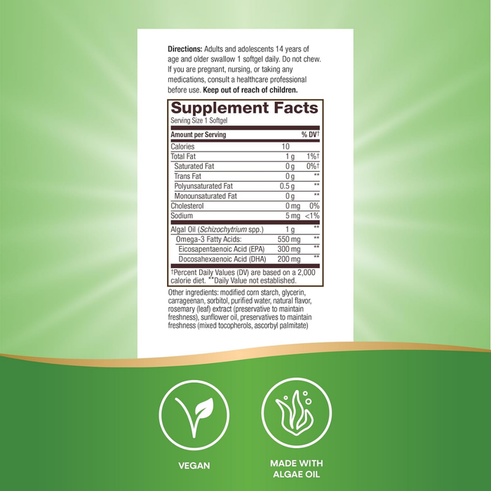 Omega-3 Vegetariano Nutravege® (30 softgels), Nature's Way