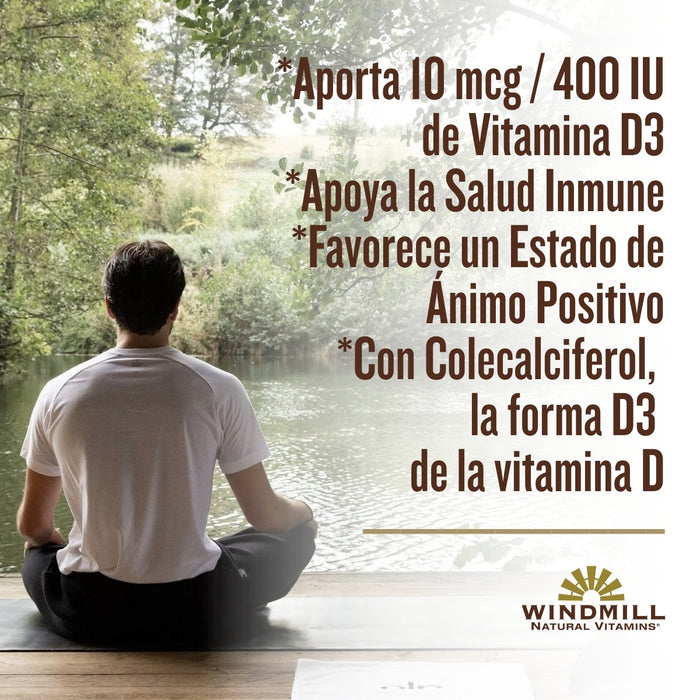 Vitamina D3 10 mcg (400 IU)(100 tabs), Windmill