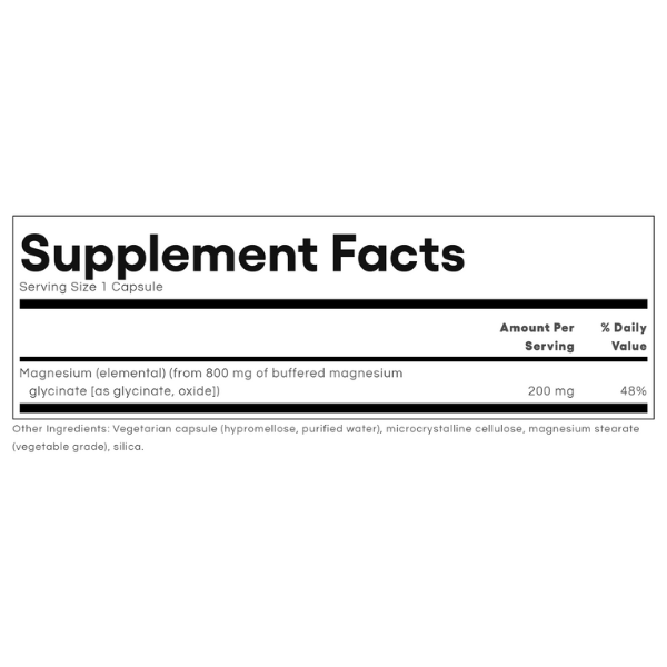 Glicinato de Magnesio 200 mg (120 vcap), Natural Factors