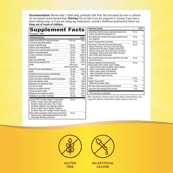Multivitaminico De Ultra Potencia Mujeres +50 (60 tabs), Nature's Way