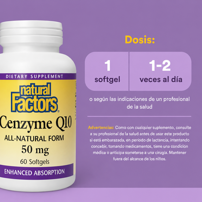 Coenzima Q10 50 mg (60 softgels), Natural Factors
