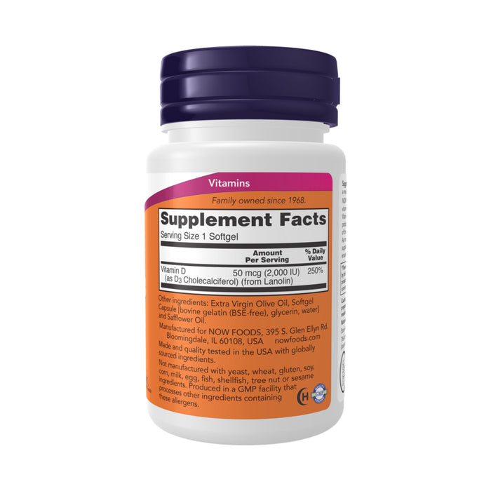 Now - Vitamina D3 2000 IU (120 softgels)