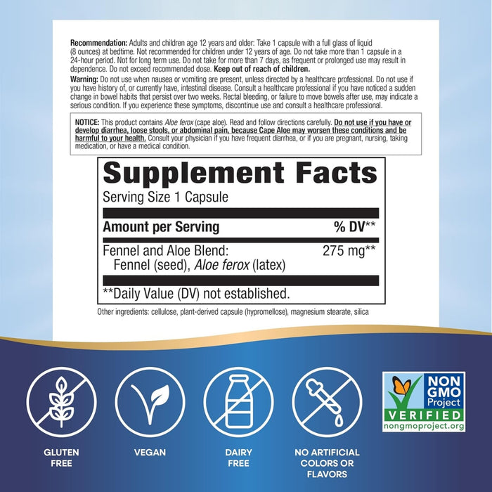 Latex de Aloe con Hinojo 140 mg (100 veg caps), Nature's Way
