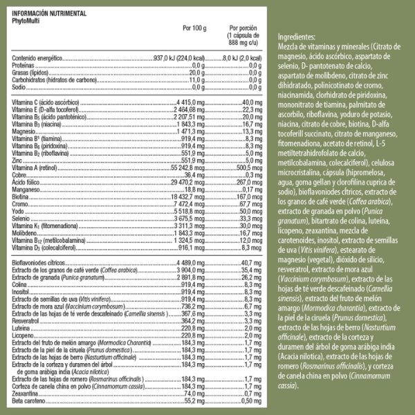 Multivitaminico PhytoMulti 907 mg (60 caps), Metagenics