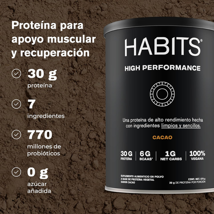 Proteína de Alto Rendimiento Sabor Cacao (578 gr), Habits