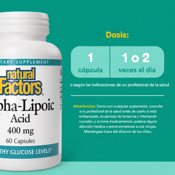 Acido Alfa-Lipoico 400 mg (60 caps), Natural Factors
