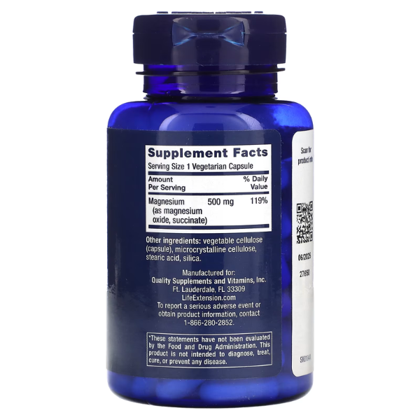 Magnesio 500 mg (100 veg caps), Life Extension