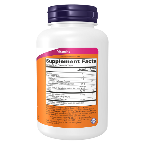 Vitamina C-500 Sabor Cereza (100 tabs)