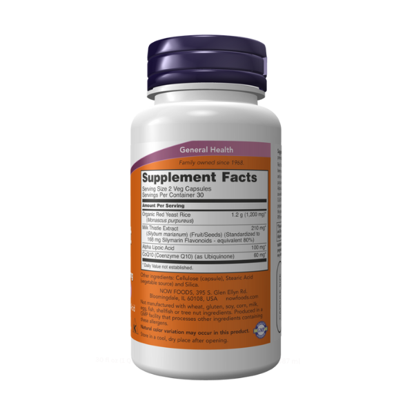 Levadura de Arroz Rojo 600 mg con CoQ10 30 mg (60 veg caps)