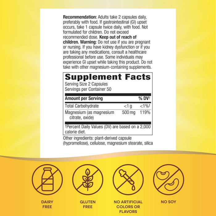 Complejo de Magnesio 500 mg (100 caps), Nature's Way