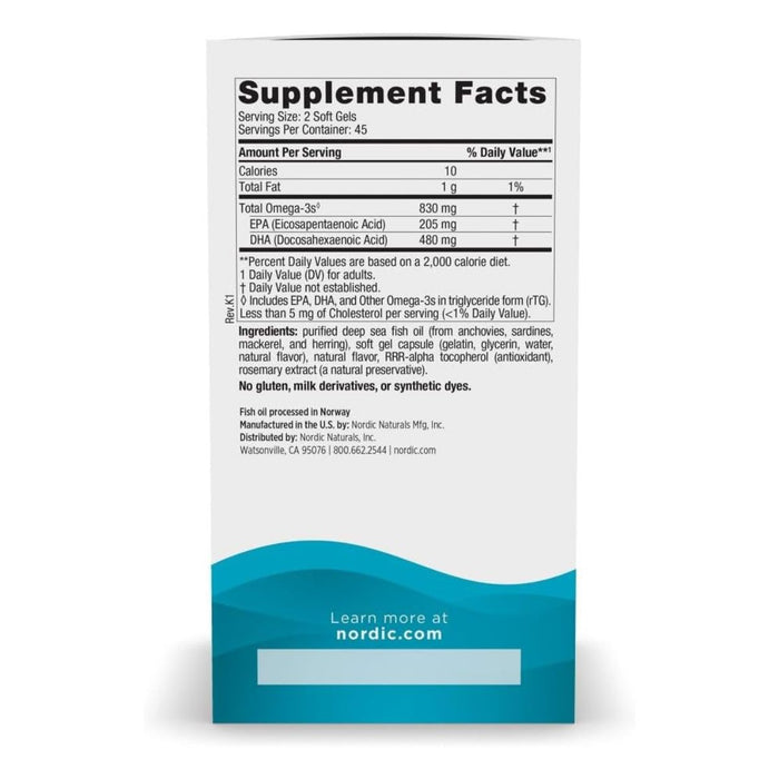 DHA 830 mg Sabor Fresa (90 softgels), Nordic Naturals