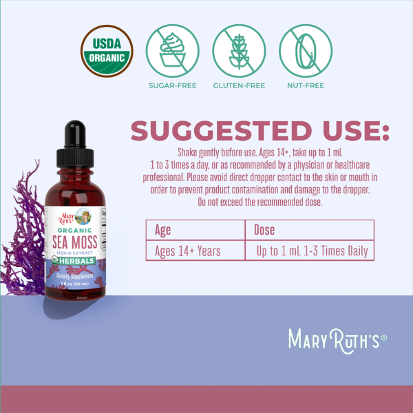 Musgo Marino Organico, Liquido 30 ml (1 fl oz), Mary Ruth's