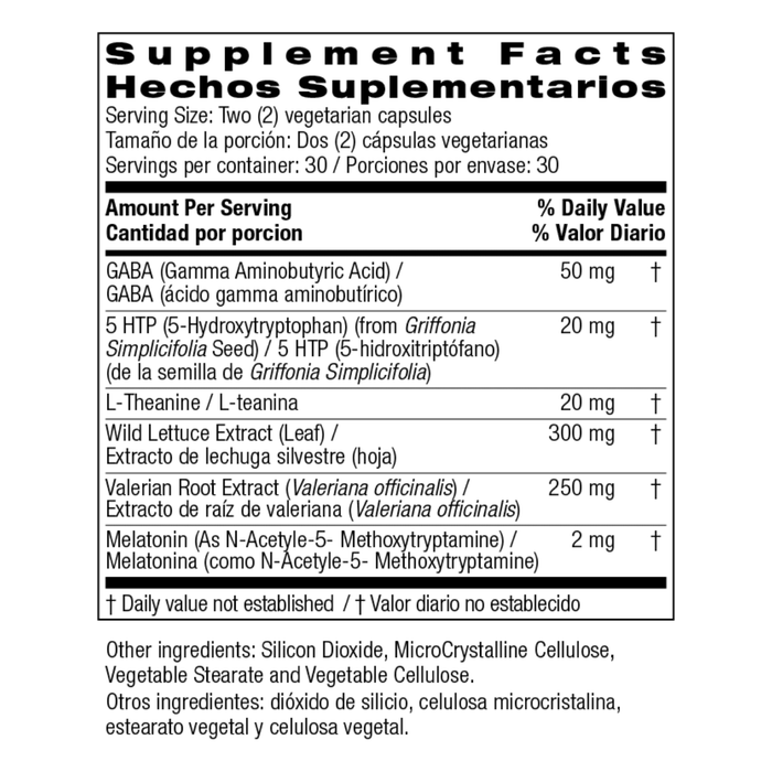 Bienestar para Dormir con Lechuga Silvestre (60 caps), Bio Nutrition