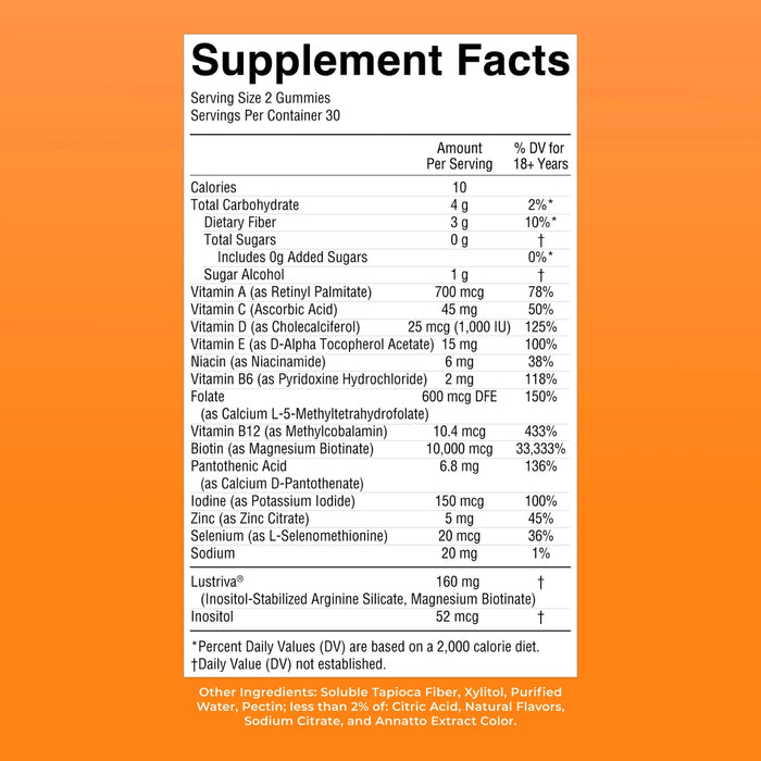 Multivitamínico + Crecimiento del Cabello Sabor Mango-Durazno (60 gomitas), MaryRuth's