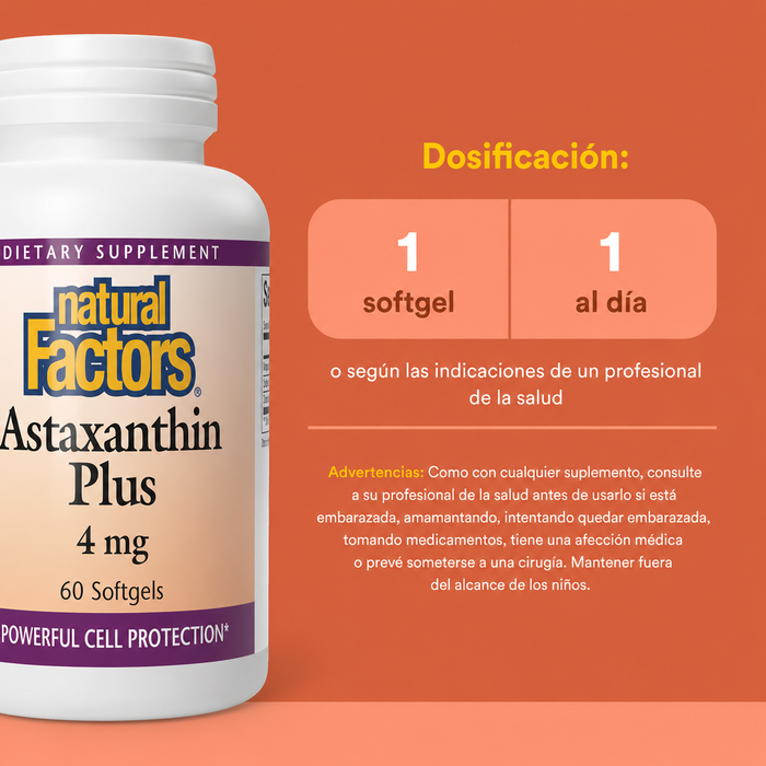 Astaxanthin Plus 4 mg (60 softgels), Natural Factors