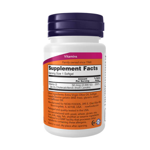 Vitamina D3 2000 UI Alta Potencia (240 softgels)