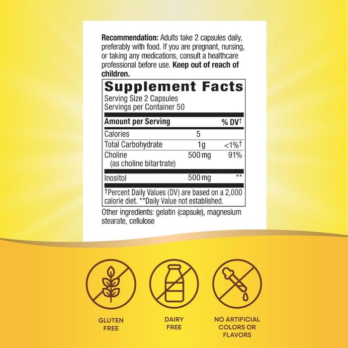 Colina e Inositol 1000 mg (100 caps), Nature's Way