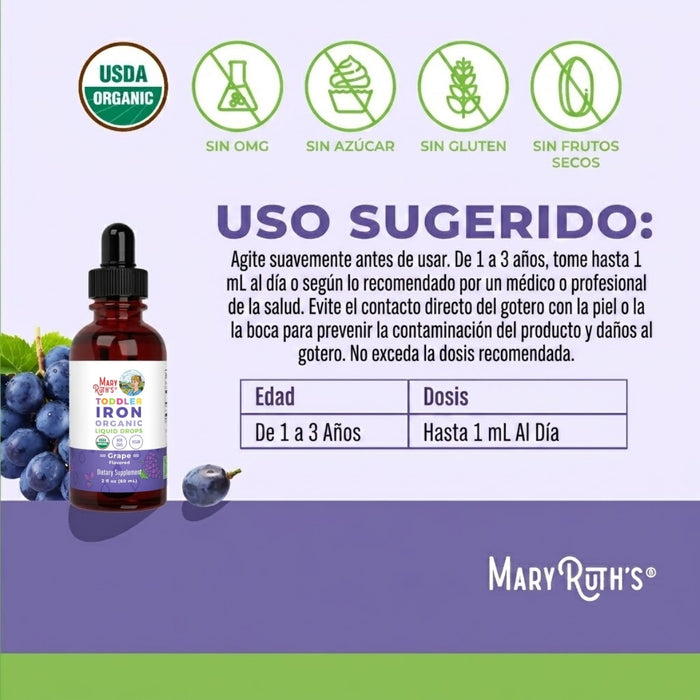Organic Iron Toddler Liquid Drops 2oz (60ml)