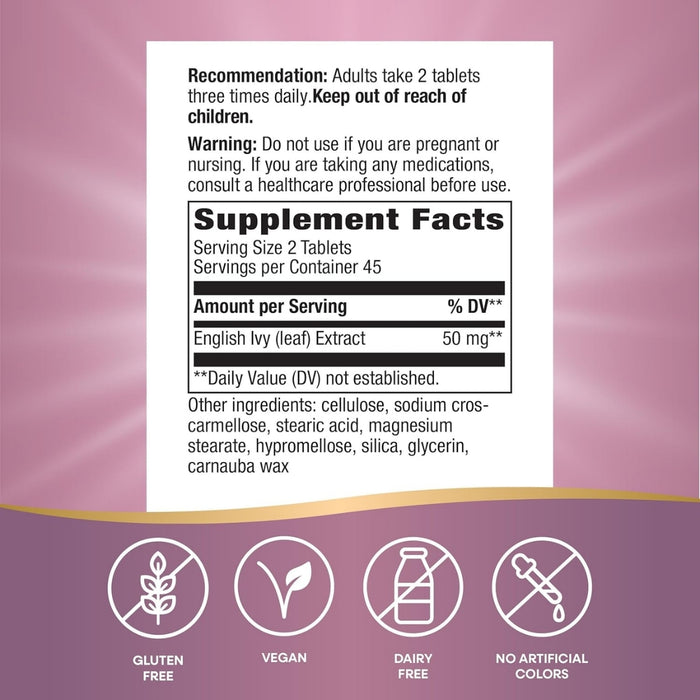 Extracto de Hiedra 50 mg (90 veg tabs), Nature's Way