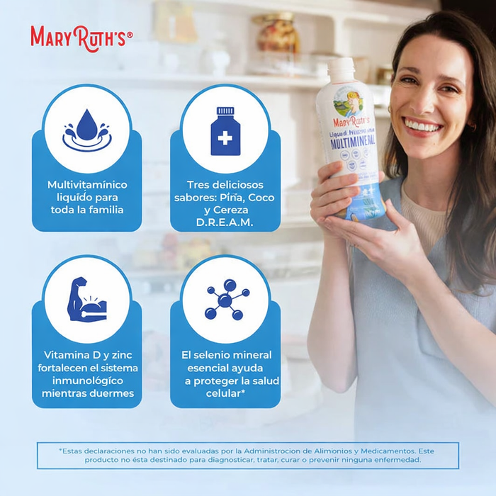 Multimineral Nocturno Sabor Coco, Liquido 450 ml (15.22 fl oz), Mary Ruth's