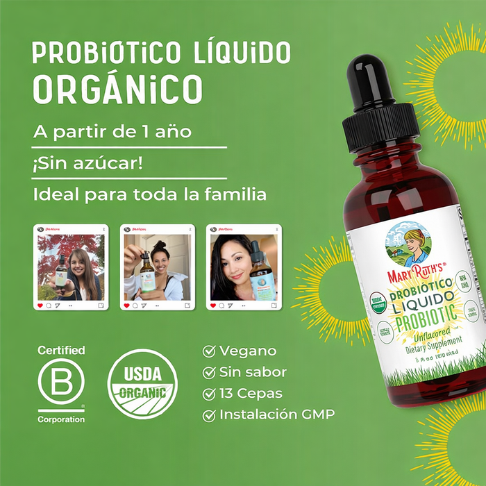 Probiotico Organico, Liquido 60 ml (2 fl oz), Mary Ruth's