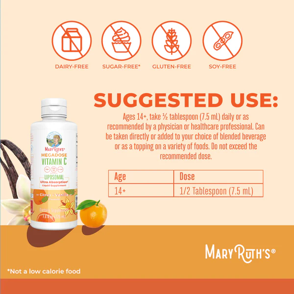 Liposomal Vitamin C Megadose 7.6oz (225ml) Mary Ruth